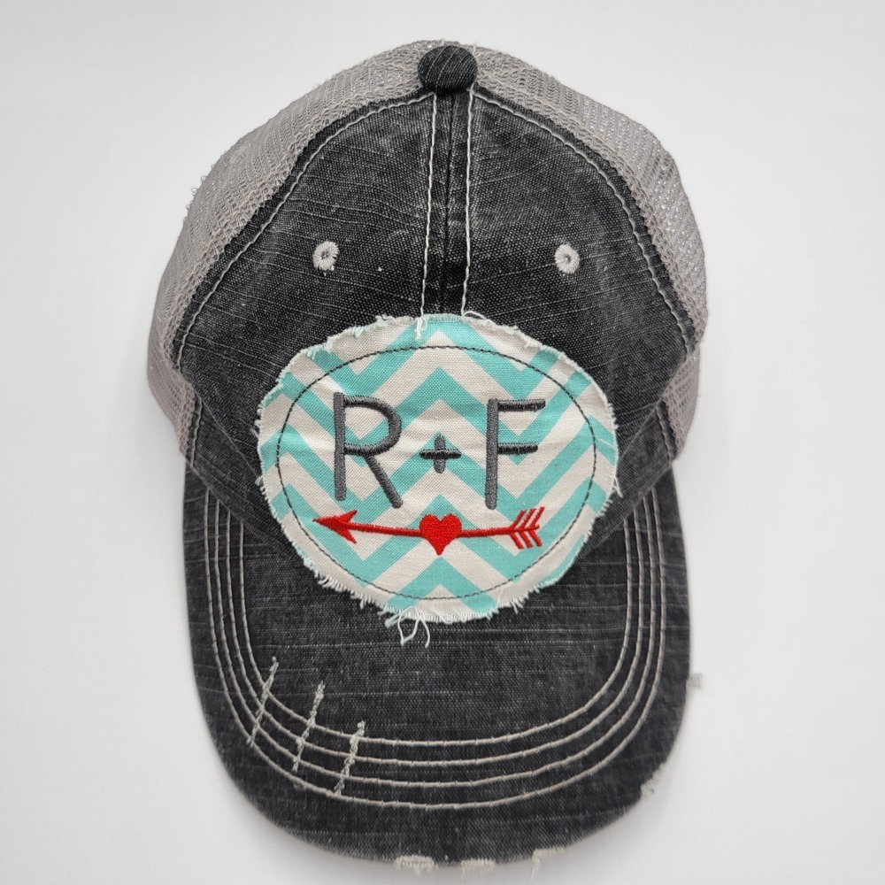 R + F Hat Women's Adjustable Gray Strapback‎ Trucker Cap Advertising One Size